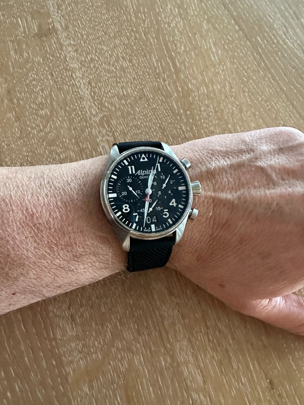 Alpina Orologi: Alpina Startimer Pilot Chrono Big Date 44mm – Usato da Heerbrugg venduto da gue_c9vc 1