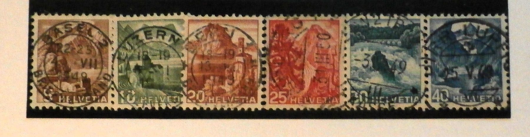 Tous les timbres: CH 1948 Lanschaftsbilder Farbänderung Volstempel – D'occasion à Kehrsatz par Bernherb2