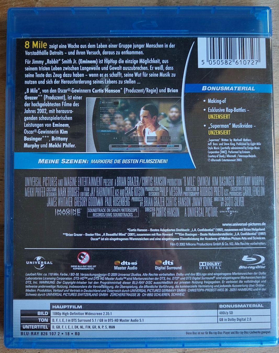 Tutti i DVDs: 8 Mile – Blu-ray – Usato da Chur venduto da SteveThePlace 1