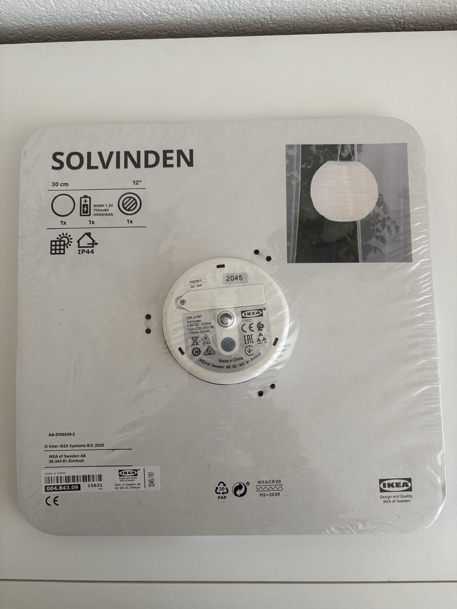 Ikea Lampade: IKEA SOLVINDEN Lampion weiss 30cm neu – Nuovo (secondo la descrizione) da Ettingen venduto da Stargate63 1