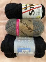 5 Knäuel Wolle Marathon Stretch Schwarz 70% Schurwolle, Neu