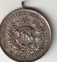 Medaille Gründungsfeier Stadt Bern 1191 - 1891