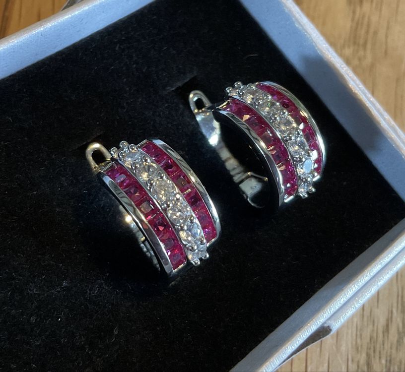Depesche Creolen Ohrringe Mit Weißen Steinen – Versilbert, Ideal Als Geschenk Für Frauen Zum Geburtstag Oder Weihnachten