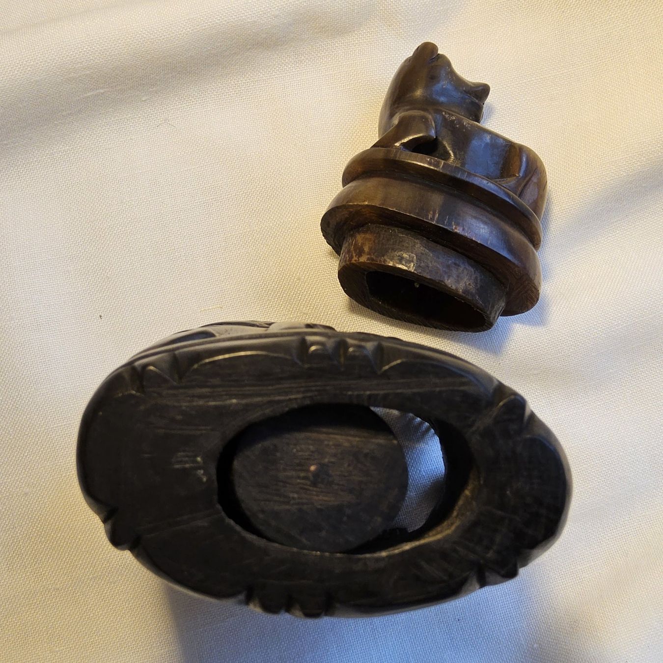 Statuette: Alte Ochsenhorn Schnitzerei, Asien – Usato da Zürich venduto da helsan 3