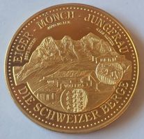 Medaille Helvetia Schweizer Berge Eiger Monch Jungfrau