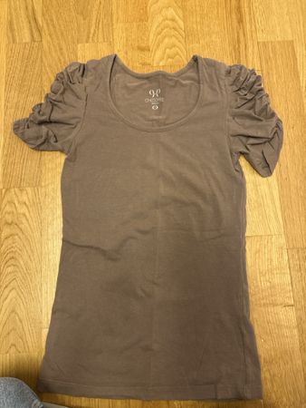 Maglietta Chicorée marrone maniche arricciate taglia S