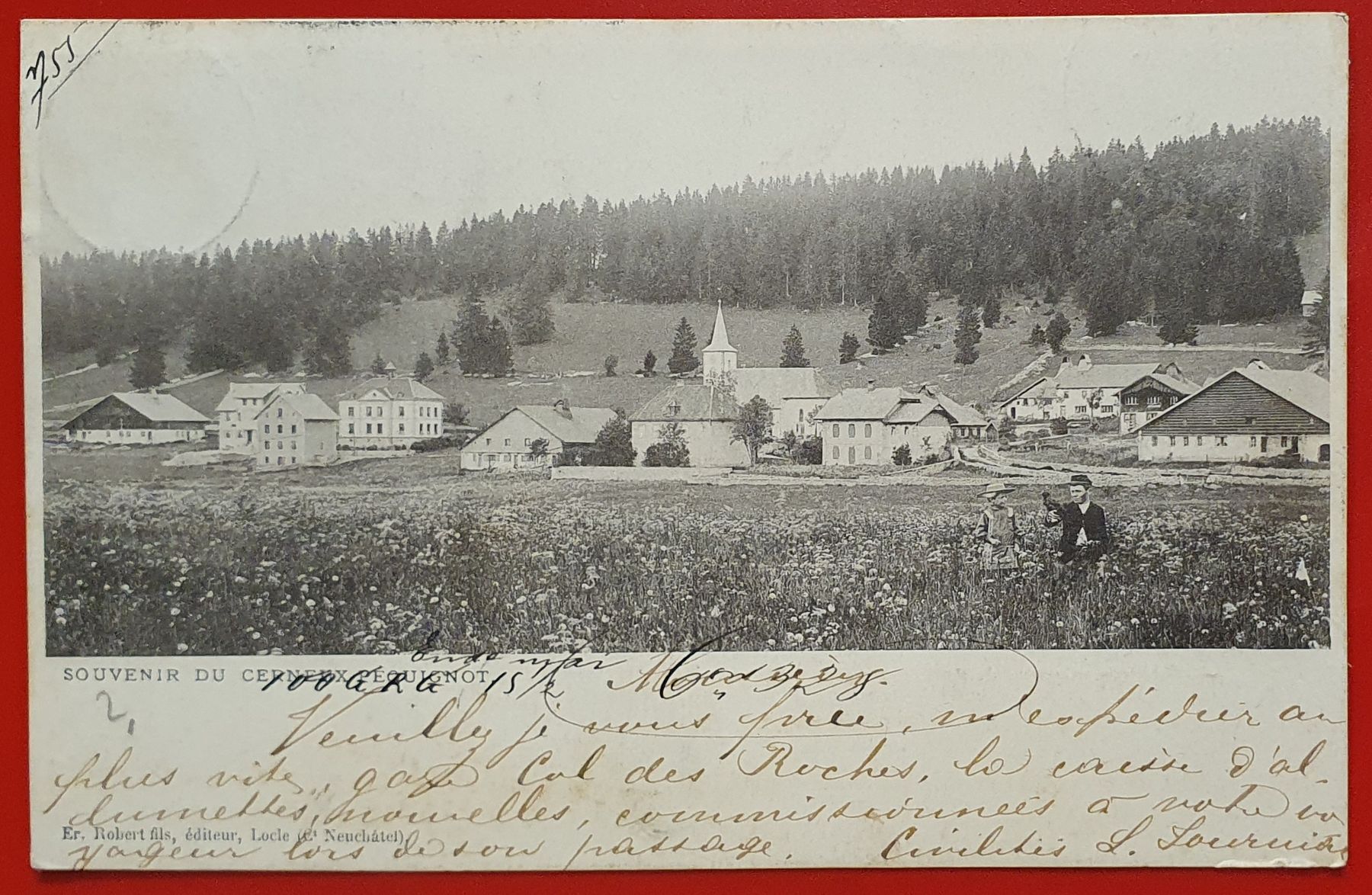 Cartoline postali: Cerneux-Péquignot 1901 – Usato da Kreuzlingen venduto da Rschweiz1