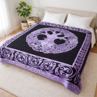 Tagesdecke Celtic Tree Baumwolle Batik XL Überwurf Lila