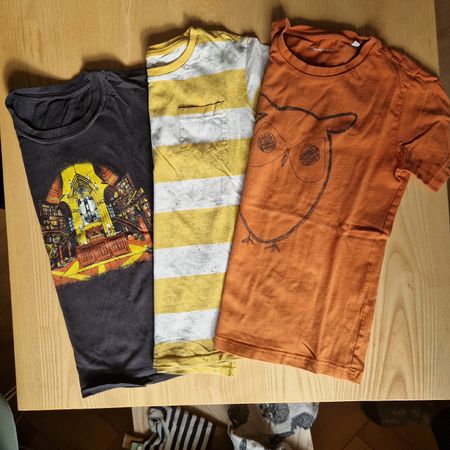 3 T-Shirts Gr. 134/140 Baumwolle