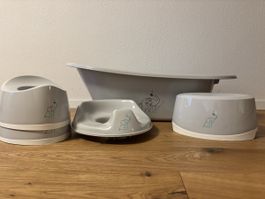 Baby Badewanne Set, 2 Töpfchen, Tritt - Top Zustand!