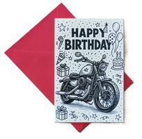 Geburtstagskarte MOTORRAD  (neu, OVP)