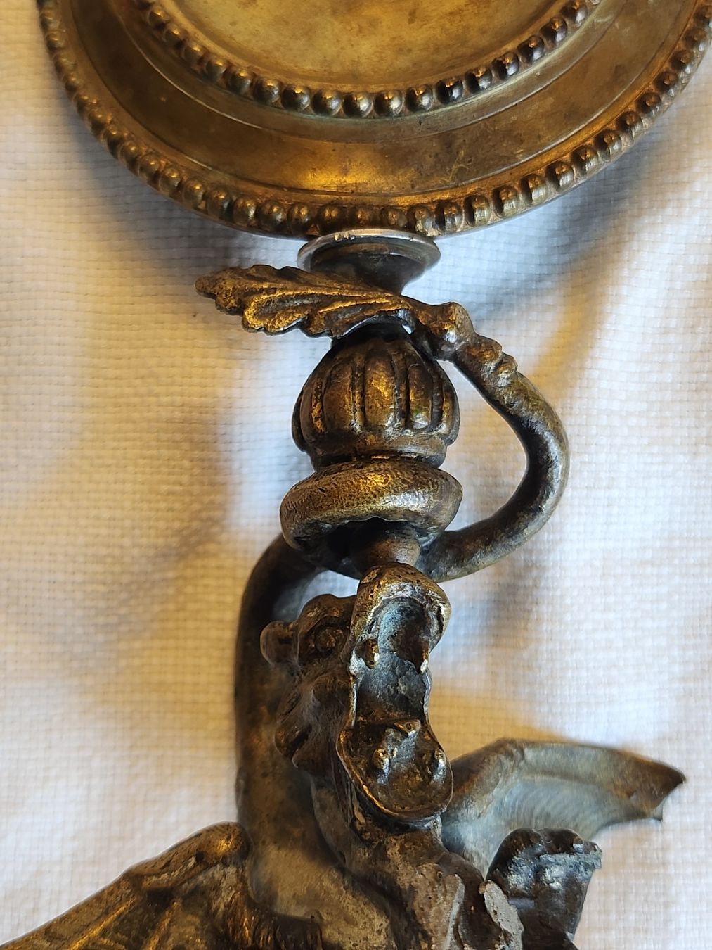 Eisenwaren: Antike Applike / Möbelbeschlag Drache Gargoyle Messing  – Gebraucht aus Zürich von BAENZERINO 7