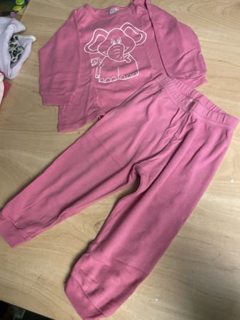Migros Pyjama Zweiteiler rosa Elefant Motiv Baumwolle Gr 80