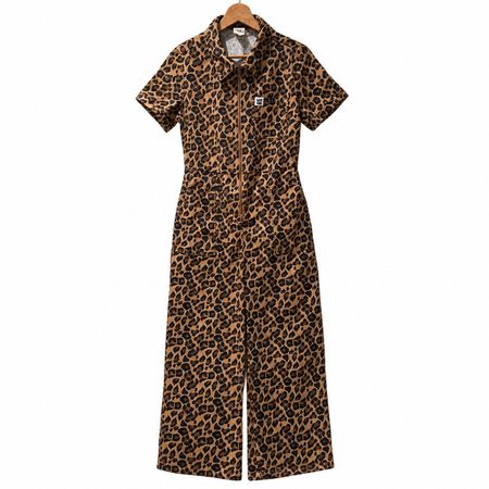 Lucy & Yak Ragan Jumpsuit — Leopard Print — UK 10 / US 6