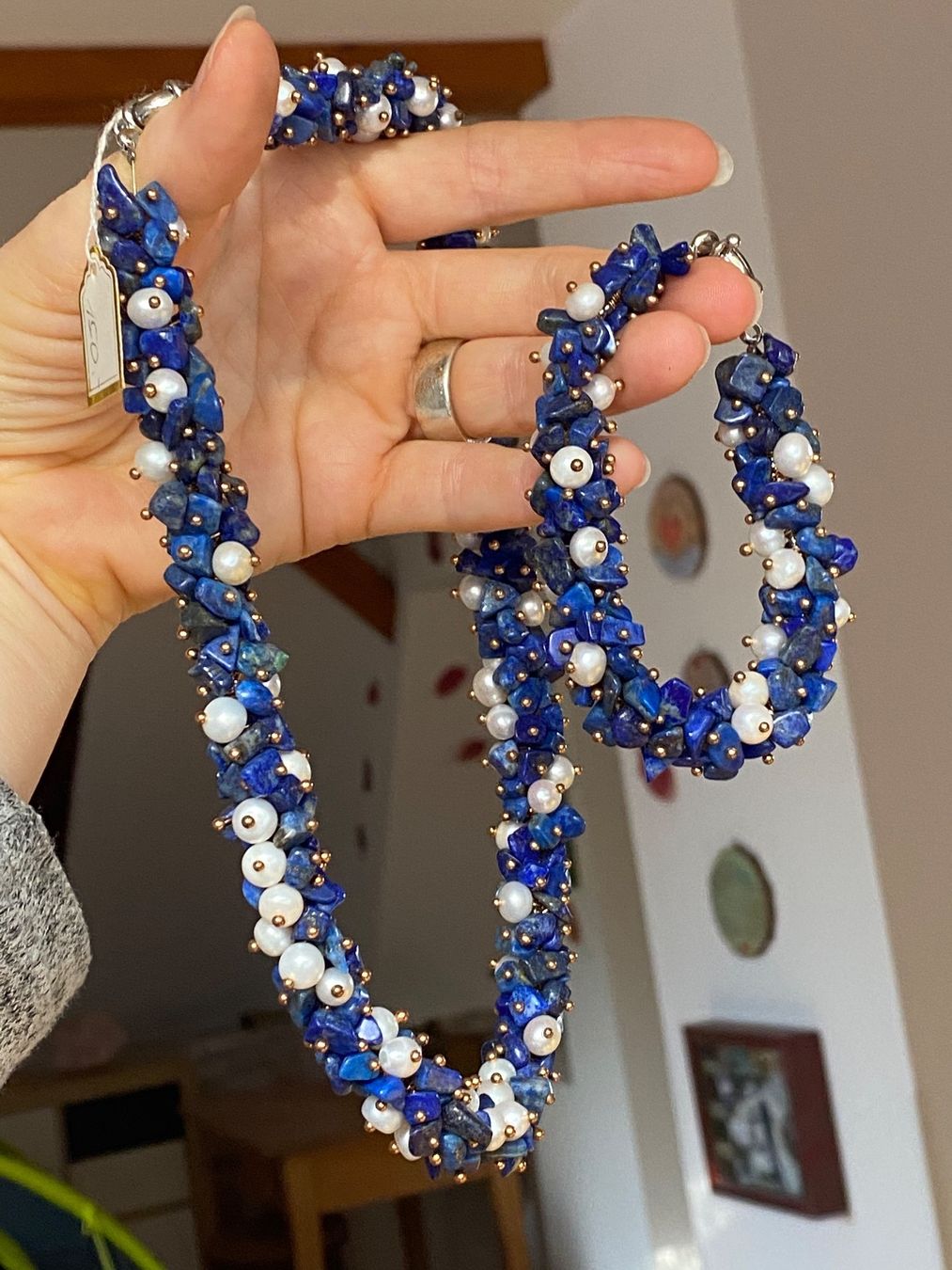 Catenine: Lapislazuli, Süsswasserperlen SET NEU – Nuovo e nell'imballaggio originale da Basel venduto da Chili007 2