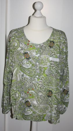Bluse hellgrün - bunt Gr. XL
