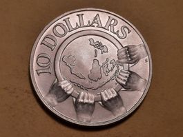 Singapur 10 Dollars "10 Jahre ASEAN Verband" 1977 Silber