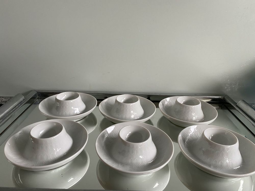 6 Eierbecher Aus Porzellan Weiß - Set Für Frühst Produktbild-Vorschau 10
