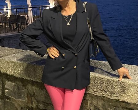 Chic e elegante Blazer-colore blue scuro-M/L-autunno