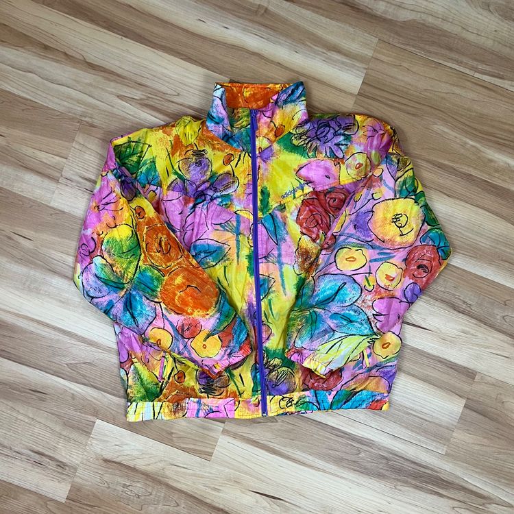 Women's 80s 90s Neon Tracksuit Set - Long Sleeve Windbreaker & High-Waisted Pants For Retro Parties & Workouts