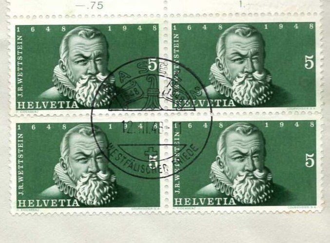 Tous les timbres: BASEL 12.III.78  WESTFÀLISCHER  FRIEDE  4er Block + SS – D'occasion à Aarau par kufi44 1