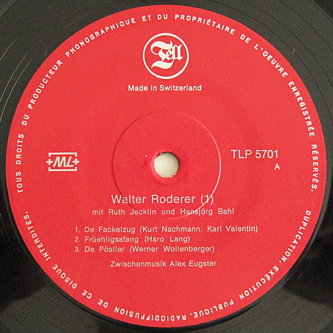 Dischi in vinile: WALTER RODERER "1" LP in VG++/EX – Usato da Monthey venduto da Pingmub 3