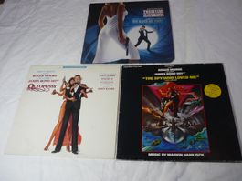 3x 12" Schallplatten - 007 James Bond - OST - Top Sammlung
