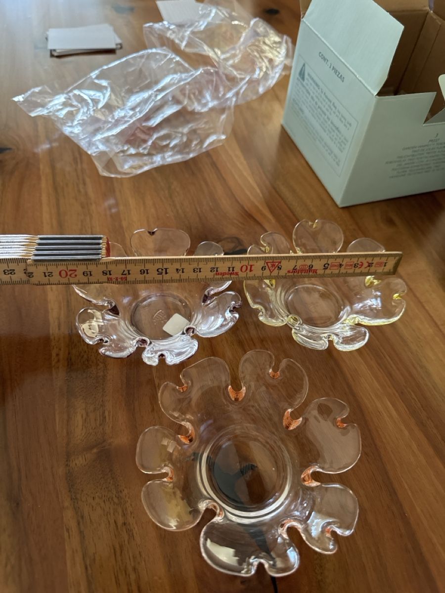 Partylite Portacandele: 3 Glas-Schälchen Blumenform, 3 Stk., von Partylite – Usato da Wolhusen venduto da Subi688 1