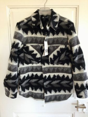 Aztec Style Overshirt Jacquard Zara Neu Wollmix S/M Neu
