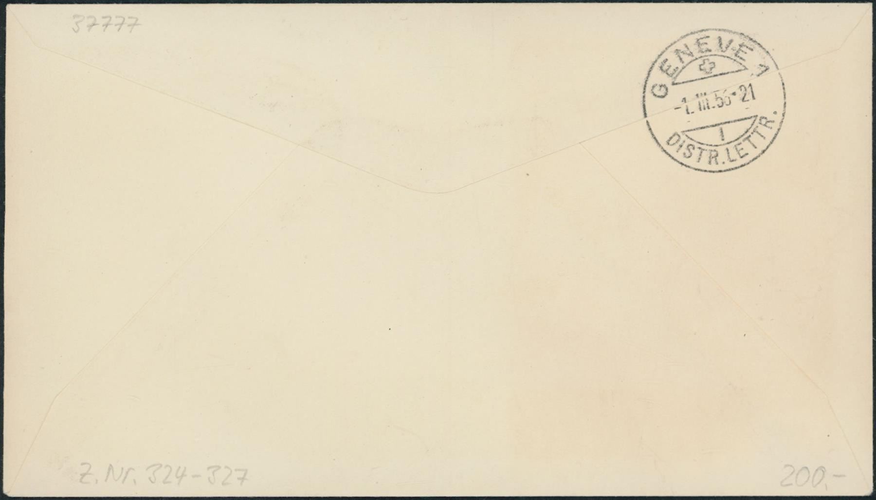 Tutti i francobolli: 1956 - Werbemarken - FDC ET · fr – Usato da Schindellegi venduto da leecollect 1