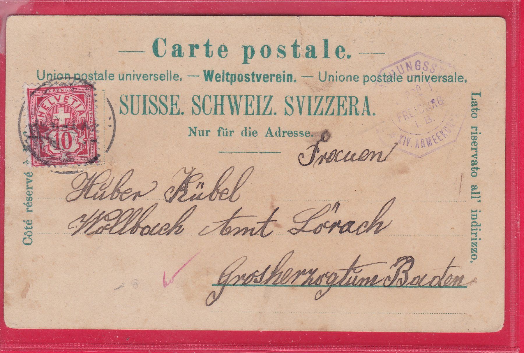 Cartoline postali: GRUSS AUS ST.GALLEN, 17.7.1916 – Usato da Oberrieden venduto da Gebirgsstelze 1