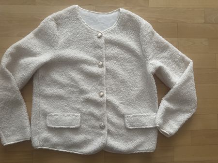 Shein Bouclé Jacke, Gr. M, Cremeweiss - Winter Hit!