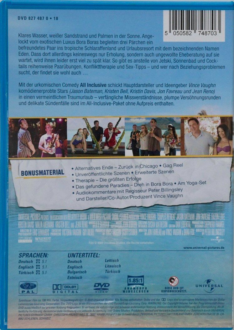 Tutti i DVDs: ALL INCLUSIVE mit Vince Vaughn – Usato da Remetschwil venduto da tgd_gbp8 1