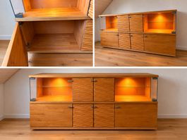 Sideboard Holz mit Beleuchtung und Glas-guter Zustand
