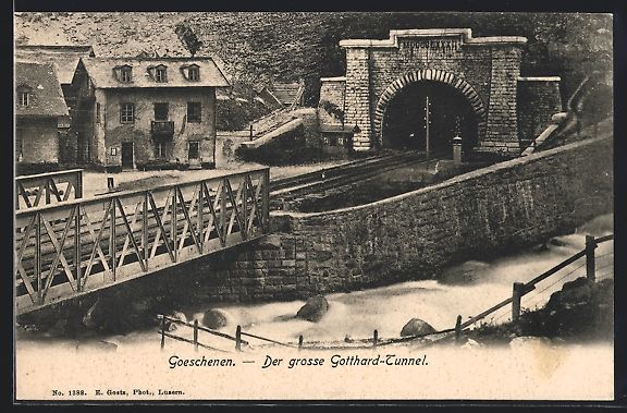 Cartoline postali: Goeschenen, Der grosse Gotthard-Tunnel – Usato da Berlin venduto da bartko-reher