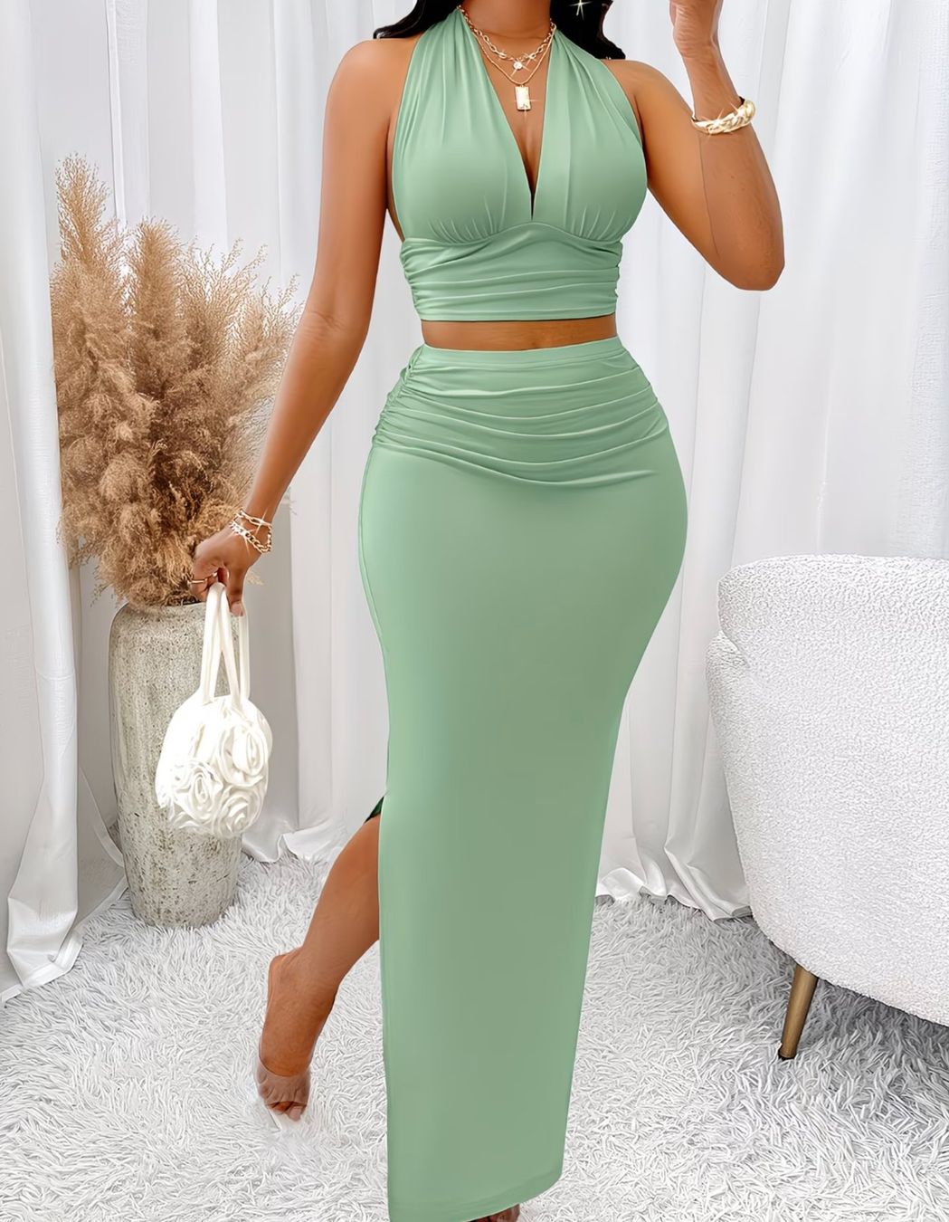 Vestiti: Maxi-Rock Set mit Neckholder-Top – Nuovo e nell'imballaggio originale da Reinach BL venduto da Deinfashion 1