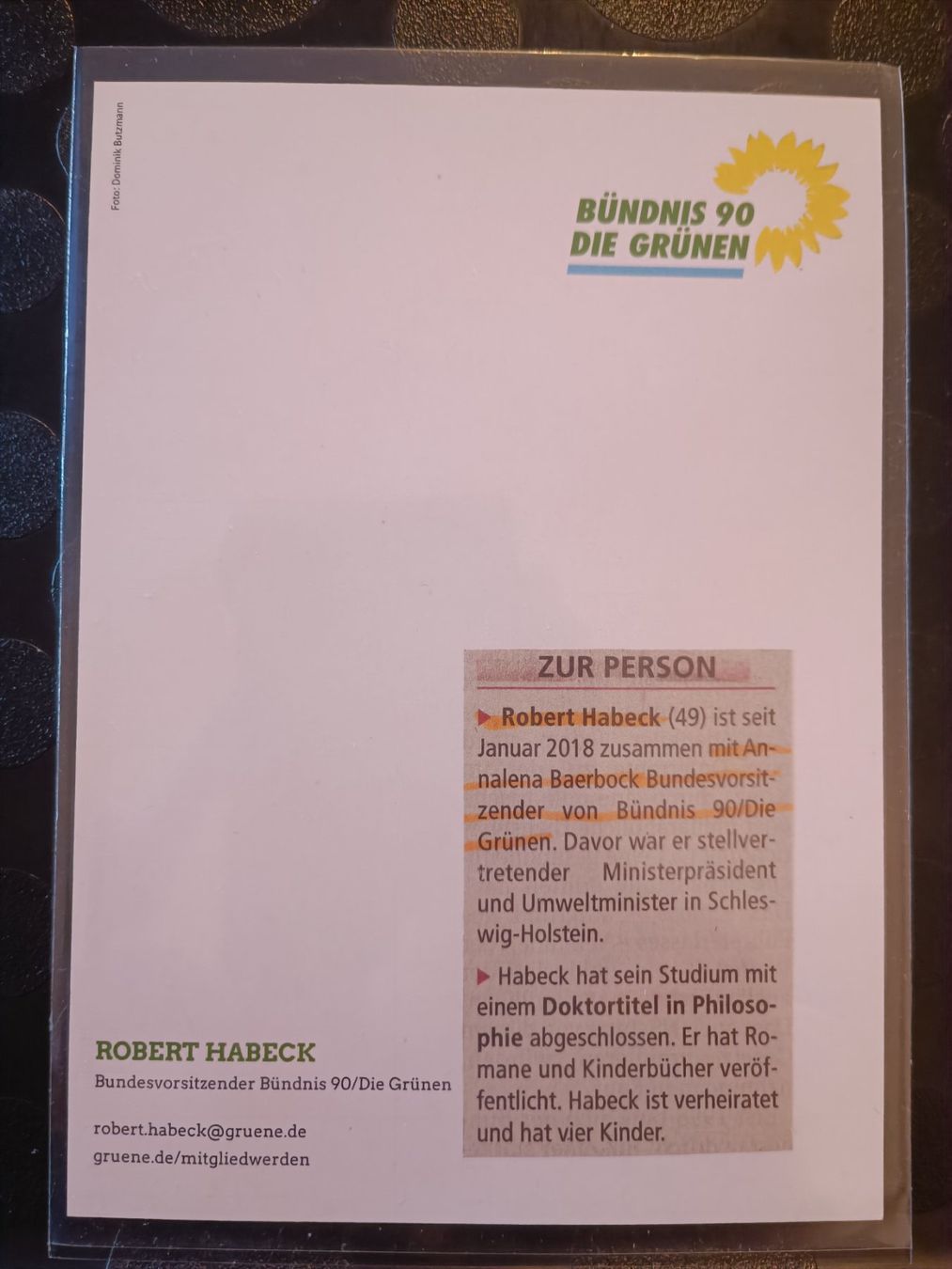 Autografi: Robert Habeck - handsigniert – Usato da Menziken venduto da Artographs 1