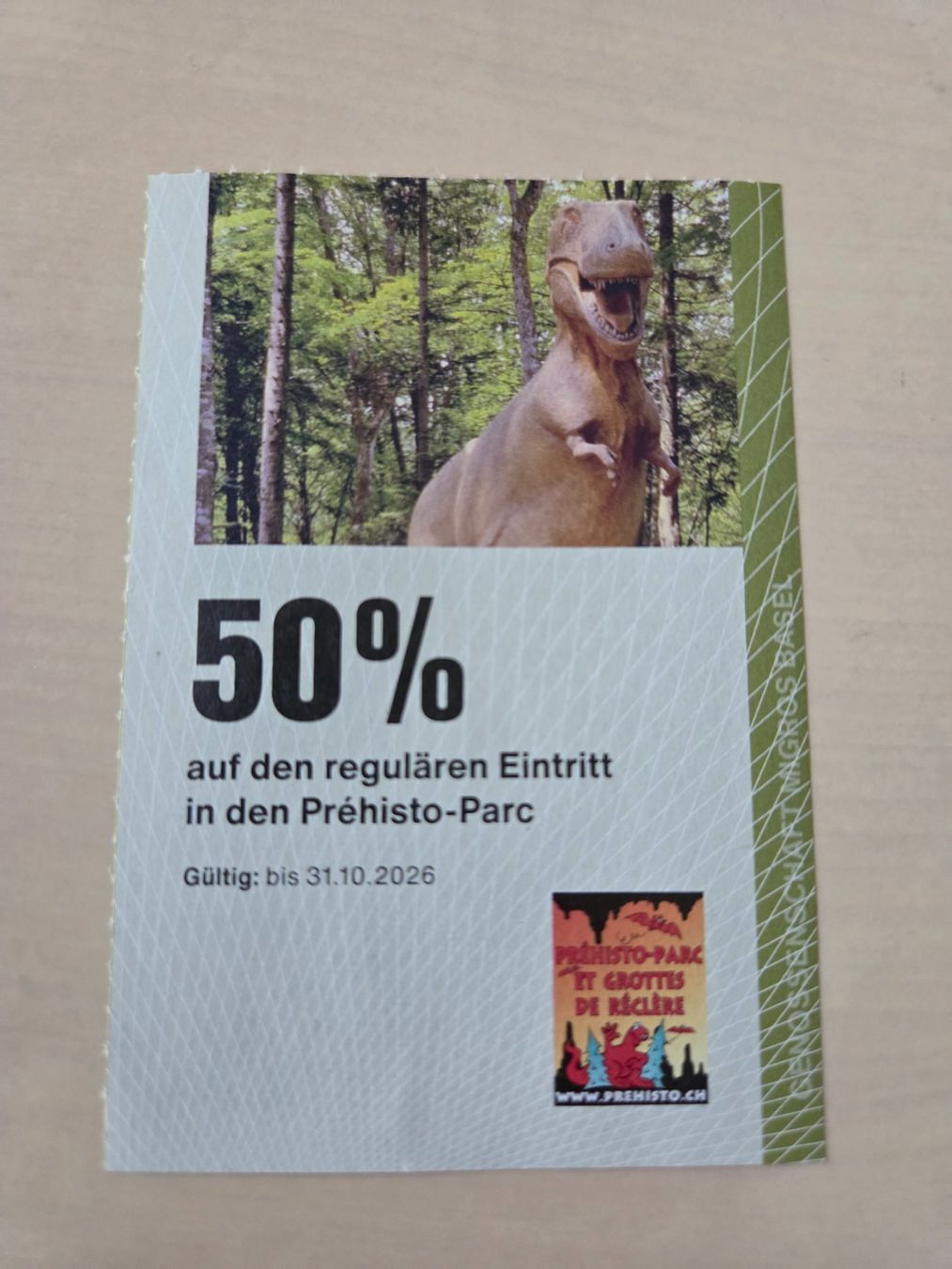 Buoni: Gutschein Prehisto Parc, Reclere – Usato da Liestal venduto da ITOlio
