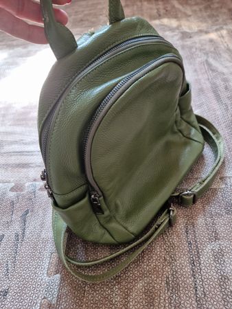 Leder Rucksack grün