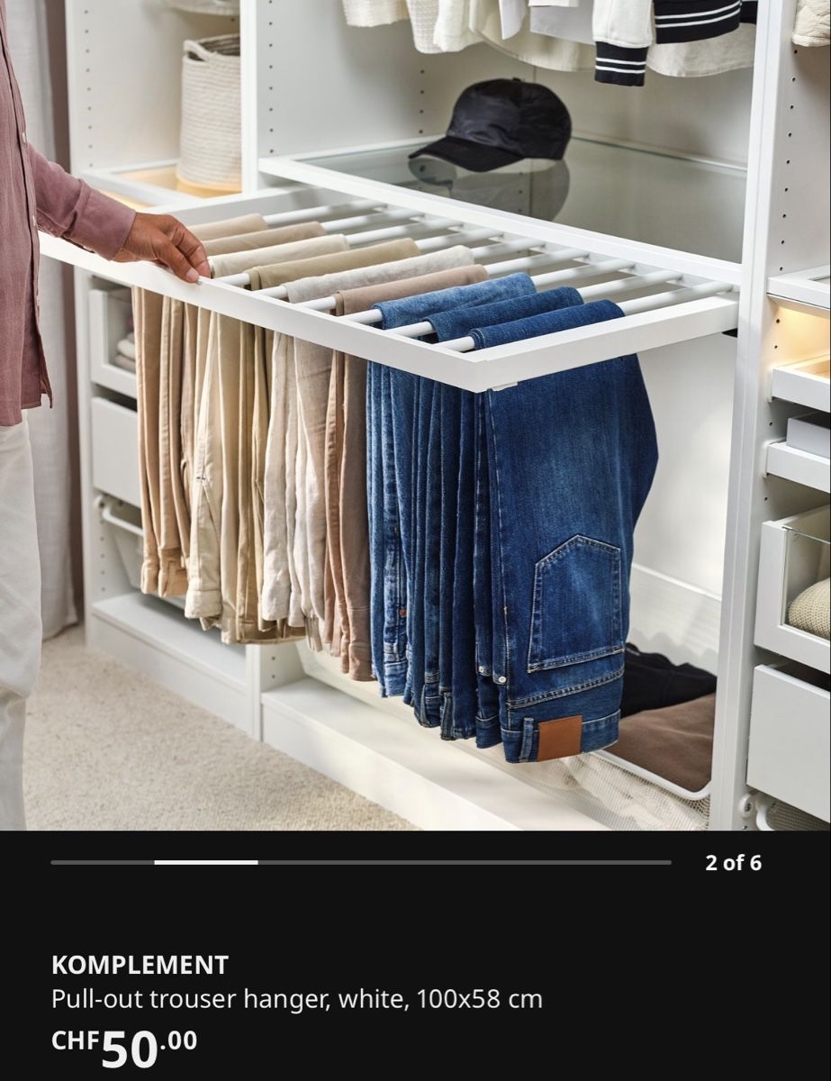 Ikea Armadi: IKEA pull-out trousers hanger PAX white – Usato da Luzern venduto da ric_x8ls