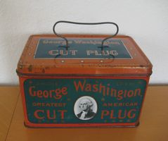 Antike Blechdose CUT PLUG George Washington