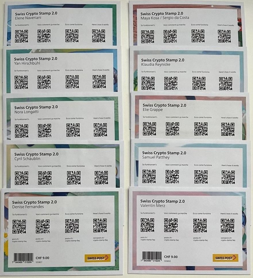 Tutti i francobolli: Set Swiss Crypto-Stamp 2.0, 2022, Postfrisch – Usato da Rickenbach SO venduto da Bytebull 1