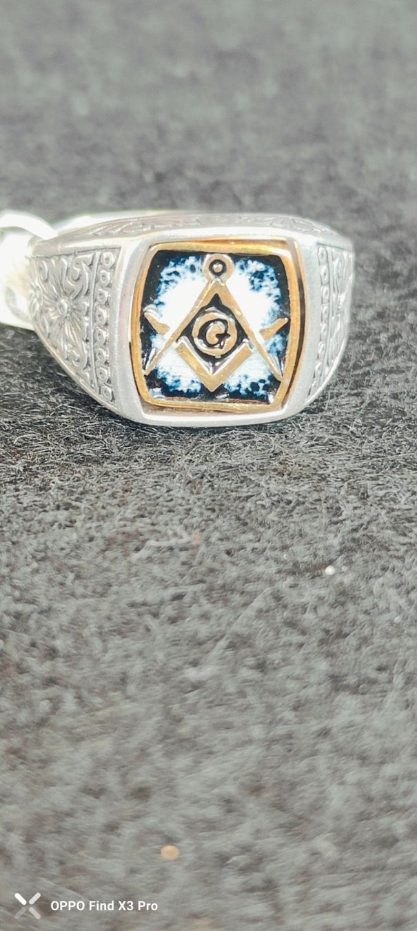 Freimaurer Anelli: Freimaurer Ring Silber, Herrenring, neuwertig, – Nuovo e nell'imballaggio originale da eglisau venduto da szakal