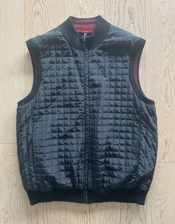 Revers-Gilet mit Stehkragen, Schwarz/Bordeaux