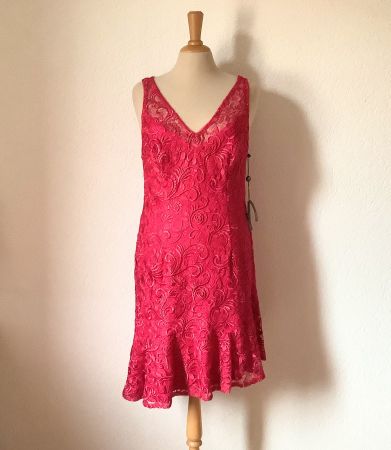 NEW $169 Adrianna Papell Pink Lace Dress 36