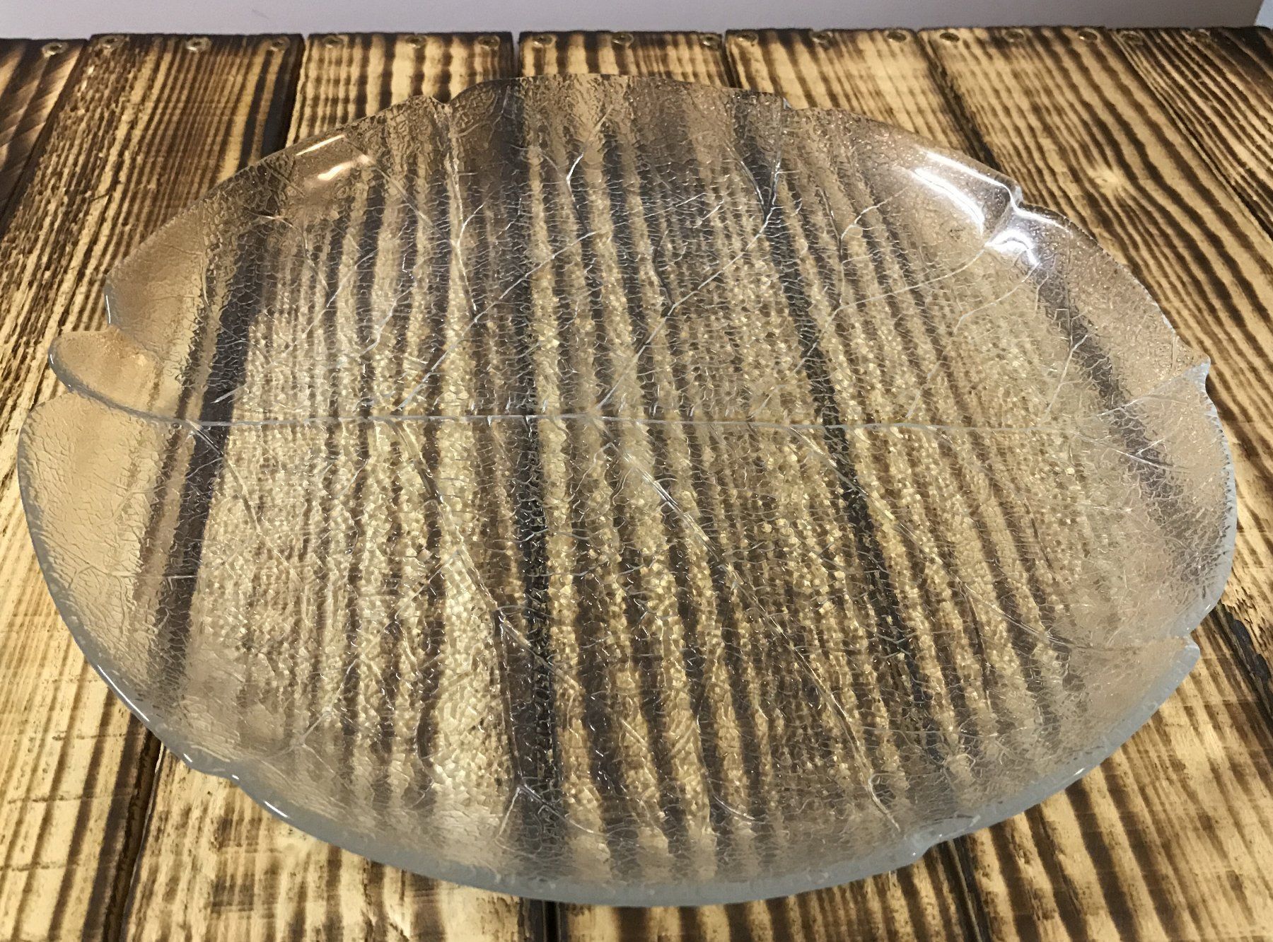 Teller: Glasteller in Salatblattoptik 28cm – Gebraucht aus Guntershausen von Gloominati