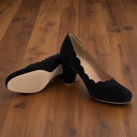 Bequeme Pumps mit Spitzenmuster schwarz Grösse 37 neuwertig