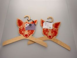 Kleiderbügel Fuchs Holzkunst Tiere Set 2 Stück neu