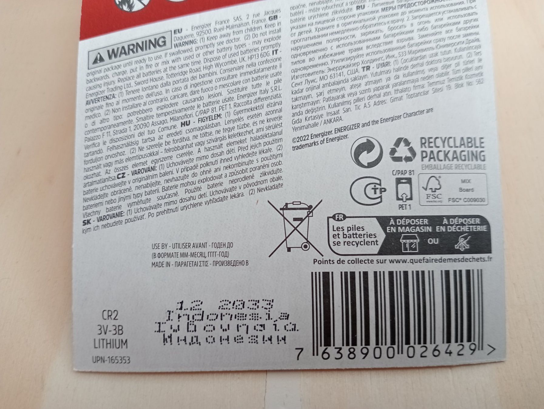 Energizer Caricatori & Batterie: Batterien CR 2 – Nuovo e nell'imballaggio originale da Grüningen venduto da Urtica 1