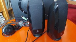 Haut-parleurs Logitech 2.1 S-220 caisson de basses+Sourdine